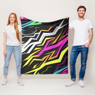 Abstrakt Neon Rand Fleecefilt