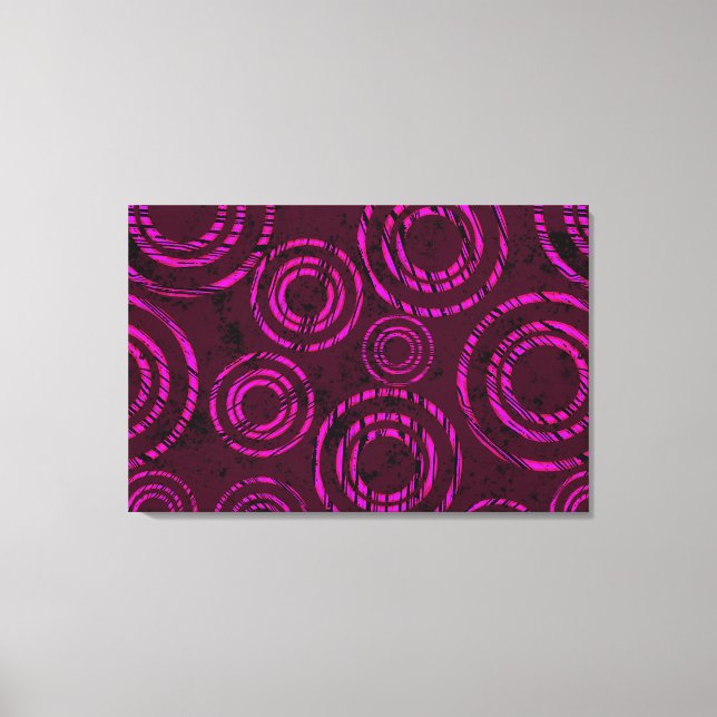 Abstrakt Neon Rosa Circles through time Canvastryck (Framsida)