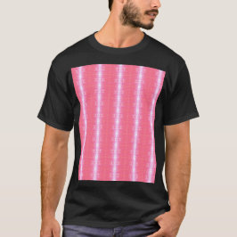 Abstrakt Neon Rosa Vertikala Randiga Grafiskt Möns T Shirt