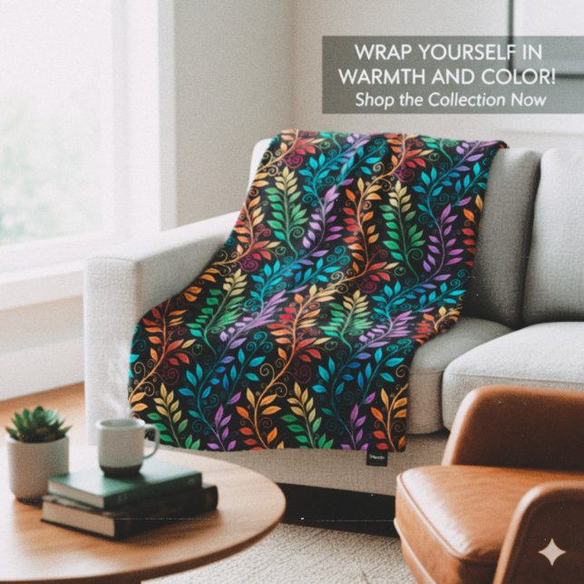 Abstrakt neon virvelmönster  fleecefilt (Abstract Neon Swirl Pattern Fleece Blanket)