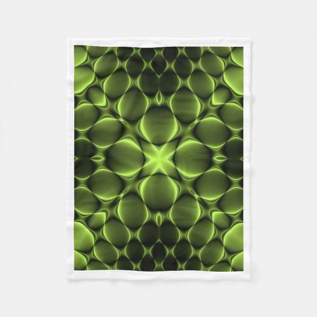 Abstrakt neongrön geometrisk mönsterfilt fleecefilt (Framsidan)