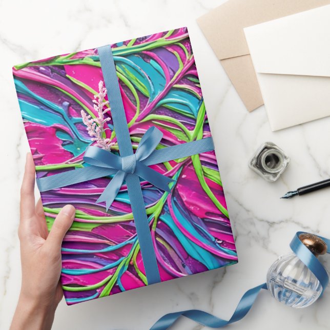 Abstrakt Neonspindel Presentpapper (Gifting)