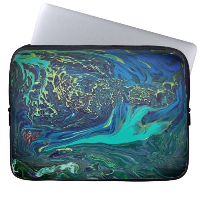 Abstrakt Neoprene Laptop sleeve "Flow Sjö" (Framsidan)