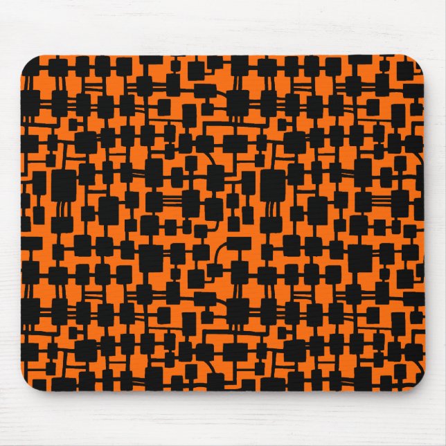 Abstrakt Network - Black on Orange FF6600 Musmatta (Framsidan)