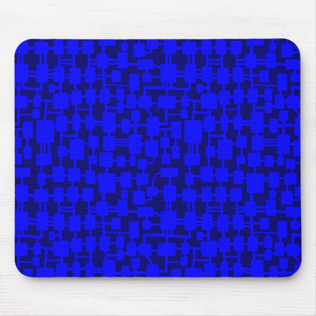 Abstrakt Network - Blue on Mörk blått 000066 Musmatta (Framsidan)