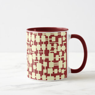 Abstrakt Network - Cream in Maroon 941F20 Mugg