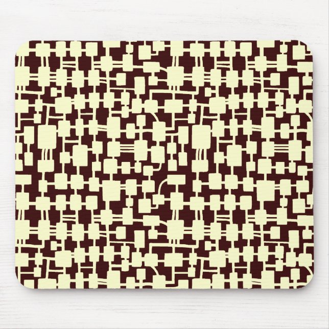 Abstrakt Network - Cream on Mörk Brown 330000 Musmatta (Framsidan)