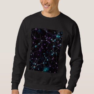 Abstrakt Network Galaxy Sci-Fi Art Lång Ärmad Tröja