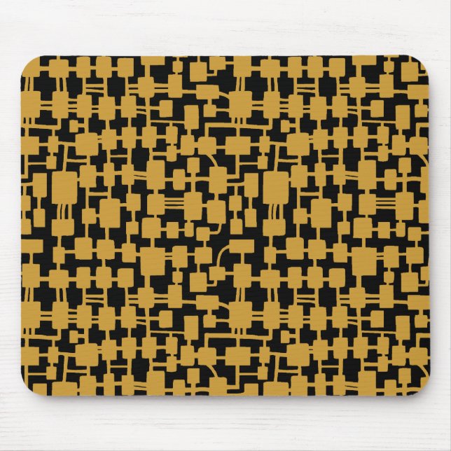Abstrakt Network - Golden Brown on Black Musmatta (Framsidan)