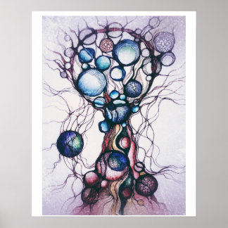Abstrakt Neurografisk Arrint, Standard Halvblank Poster