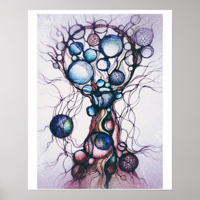 Abstrakt Neurografisk Arrint, Standard Halvblank Poster (Framsidan)