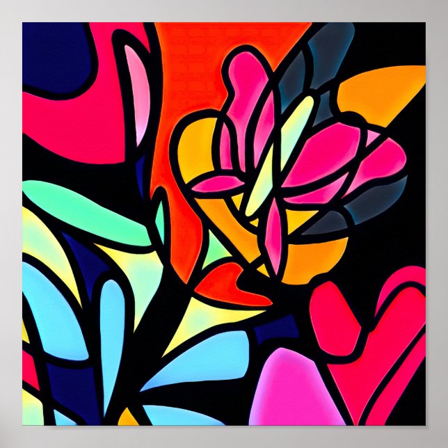 Abstrakt Neurografisk linje Teckning Poster (Framsidan)