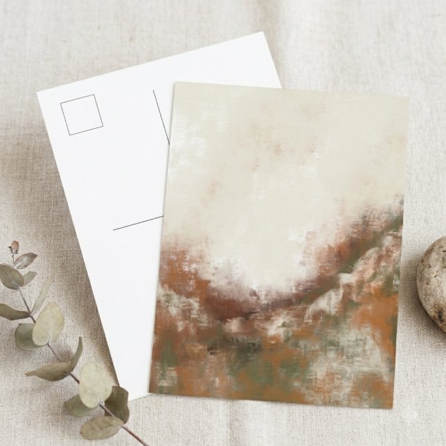 Abstrakt neutral ton strukturerad konst vykort (Send a stylish note to a friend with this neutral abstract art postcard for any occasion.)