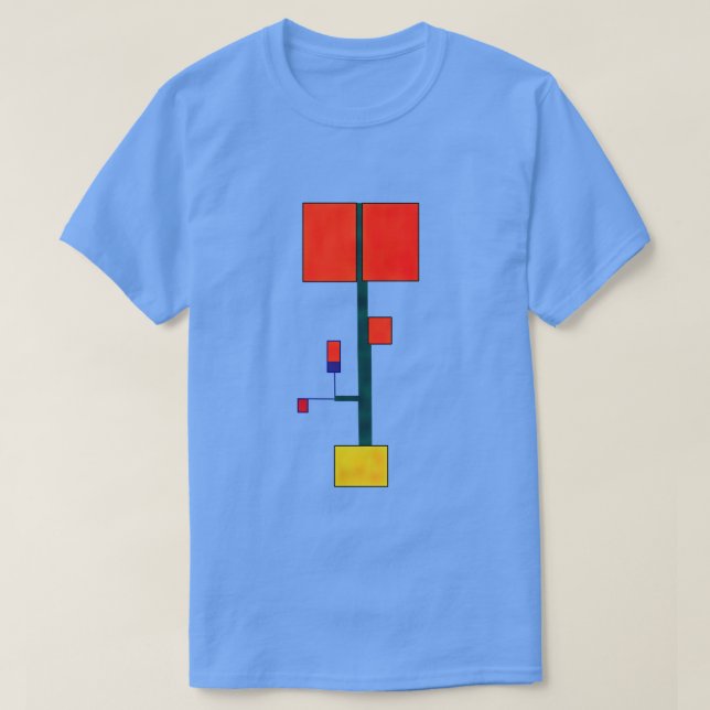 Abstrakt New Mondrian stil Art-utskrift T Shirt (Design framsida)