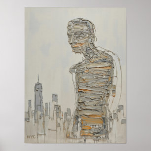 Abstrakt New York City Impastofigur Poster
