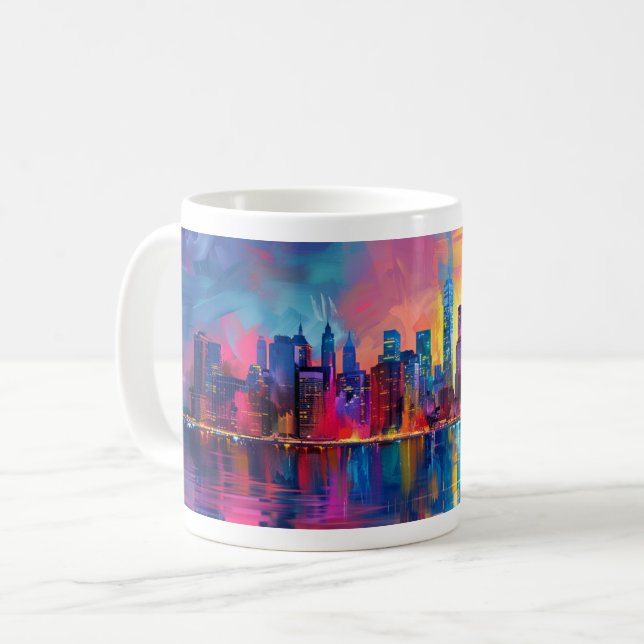 Abstrakt New York - design 1 Kaffemugg (Framsida vänster)