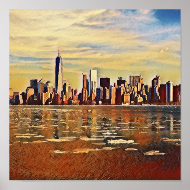 Abstrakt New York Skyline Poster (Framsidan)