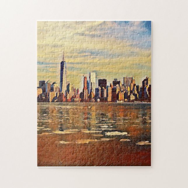 Abstrakt New York Skyline Pussel (Vertikal)