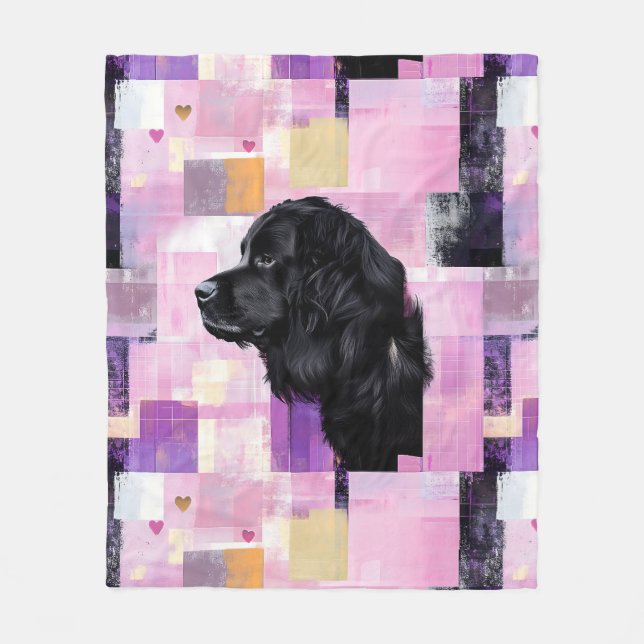 Abstrakt Newfie Fleecefilt (Framsidan)