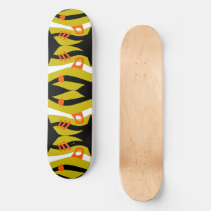 Abstrakt Noahs Ark Black Olive Orange White Mini Skateboard Bräda 18,5 Cm