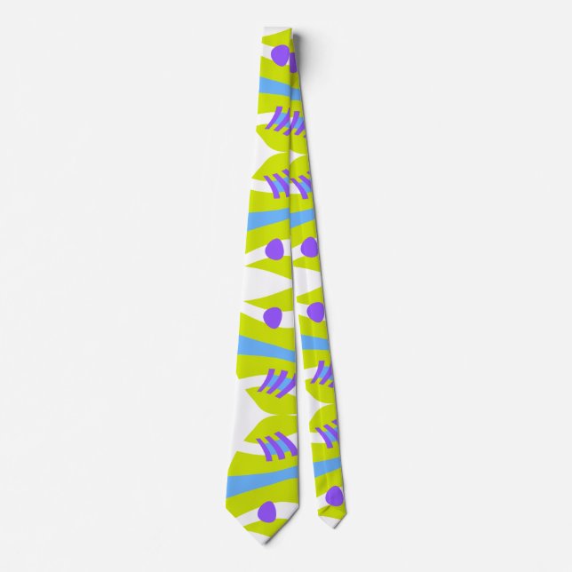 Abstrakt Noahs Lila Ark Grönt Blue Neck Tie Slips (Framsida)