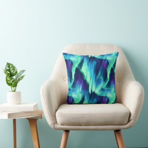 Abstrakt Norrsken Aurora Borealis Kudde