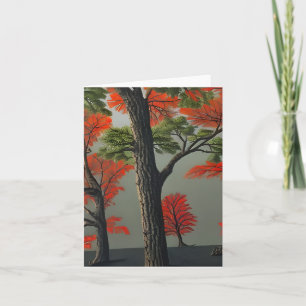 Abstrakt Northern Autumn Woodland Kort