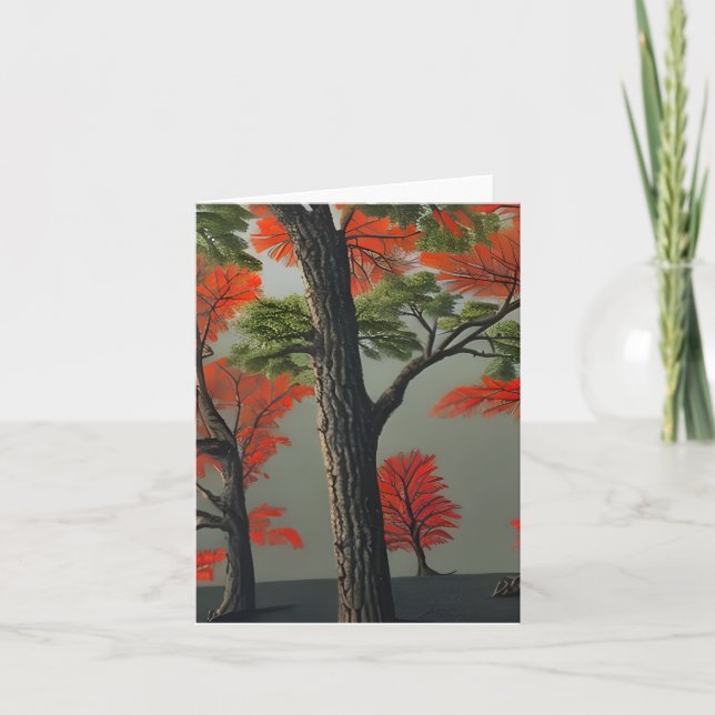 Abstrakt Northern Autumn Woodland Kort (Framsida)