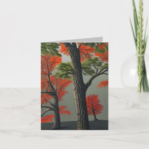 Abstrakt Northern Autumn Woodland Kort