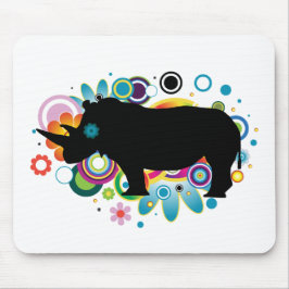 Abstrakt noshörning Mousepad Musmatta