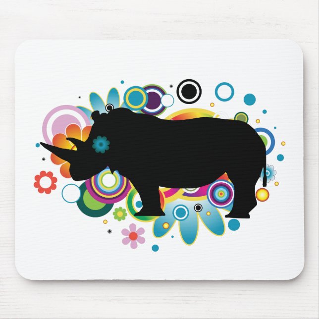 Abstrakt noshörning Mousepad Musmatta (Framsidan)