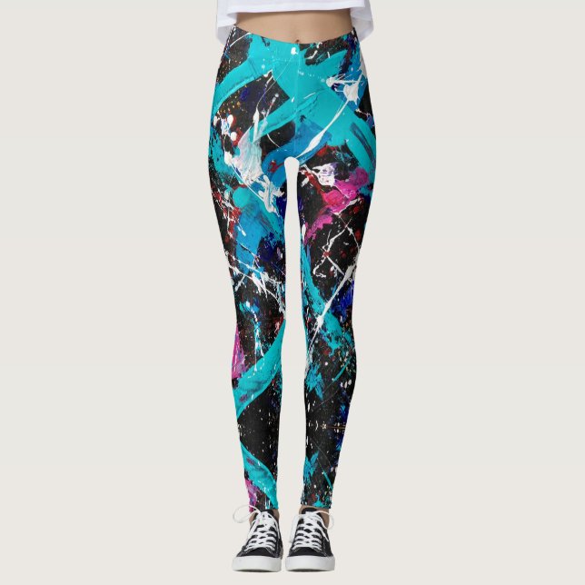 Abstrakt Nouveau Retrograde Leggings (Framsida)