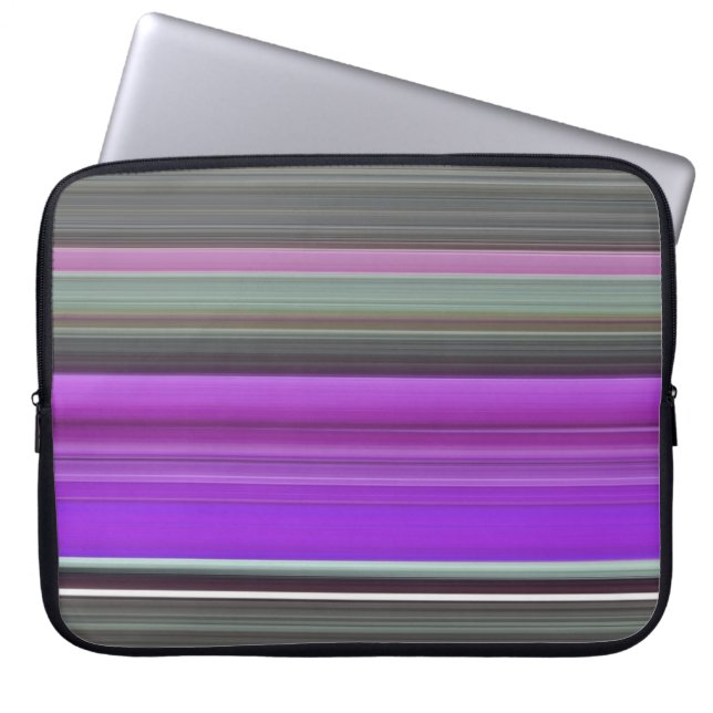 Abstrakt nr 1: Lila och grått Laptop Sleeve (Framsidan)