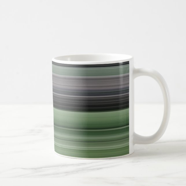 Abstrakt nr 1: Oliv grönt och grått Kaffemugg (Höger)