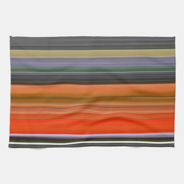 Abstrakt nr 1: Orange och grått Kökshandduk (Horisontell)