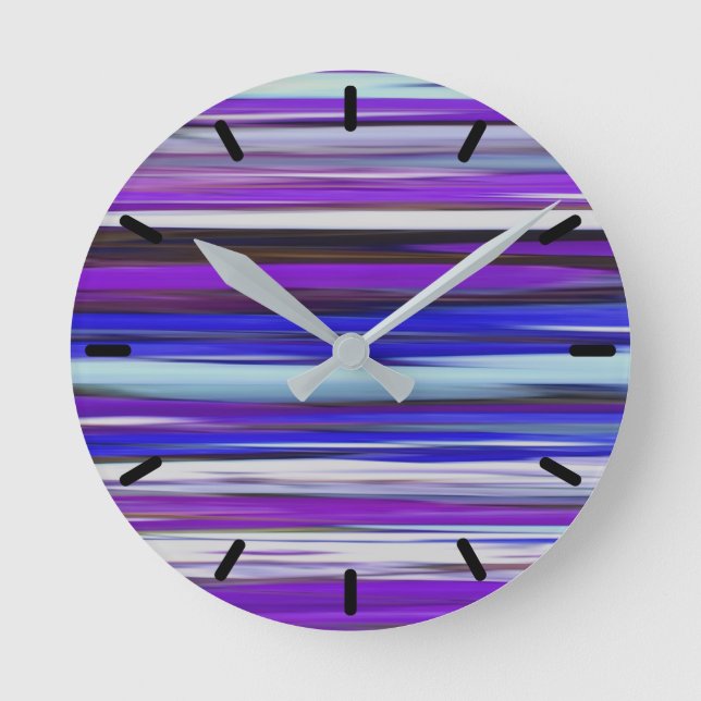 Abstrakt nr 2: Ultraviolett oskärpa Rund Klocka (Framsida)