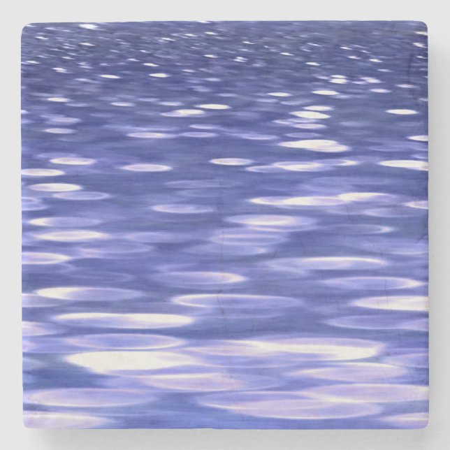 Abstrakt nr 3: Blå shimmer Stenunderlägg (Framsidan)