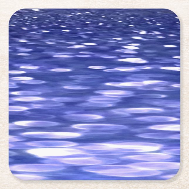 Abstrakt nr 3: Blå shimmer Underlägg Papper Kvadrat (Framsidan)