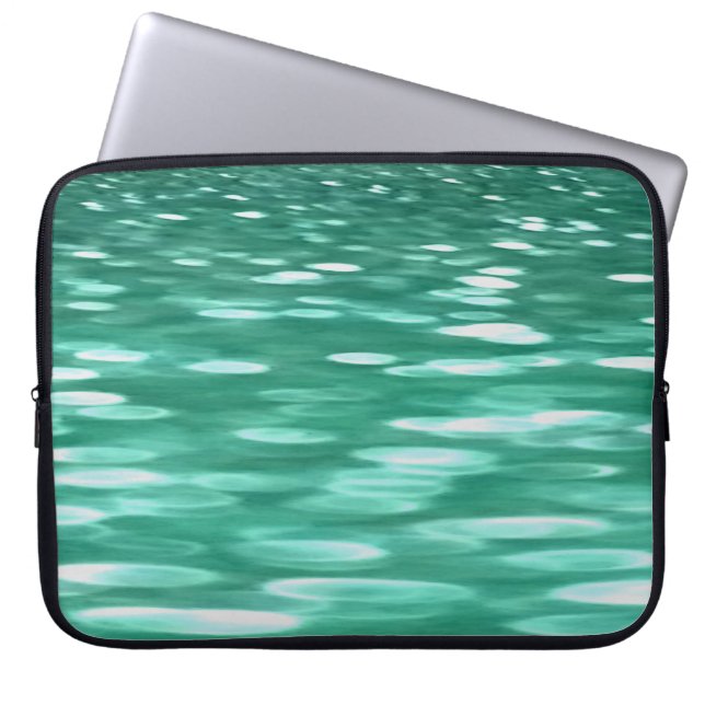 Abstrakt nr 3: Grönt Shimmer Laptop Fodral (Framsidan)