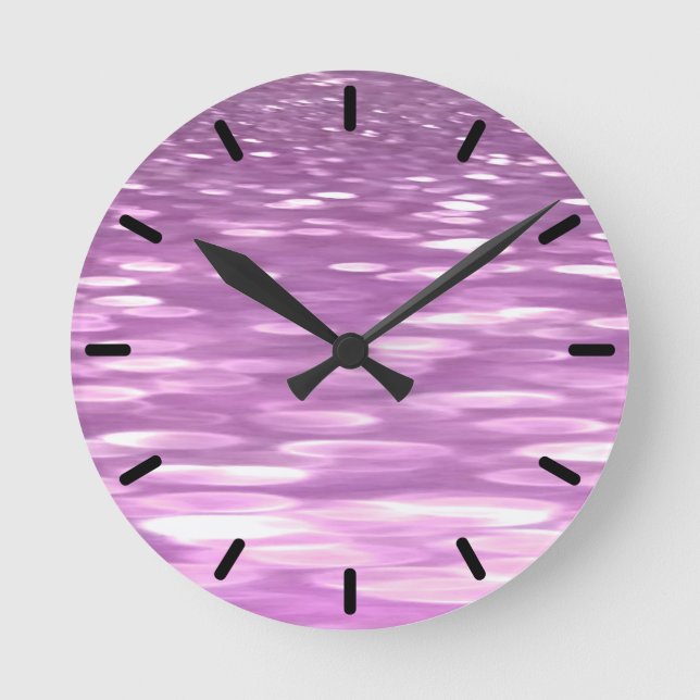 Abstrakt nr 3: Lilac Shimmer Rund Klocka (Framsida)