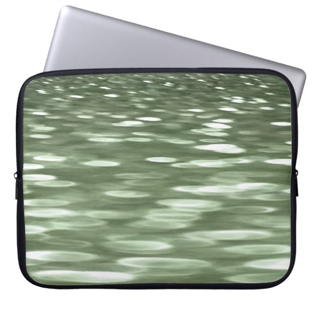 Abstrakt nr 3: Oliv grönt oskärpa Laptop Sleeve (Framsidan)