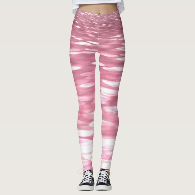 Abstrakt nr 3: Rosa shimmer Leggings (Framsida)