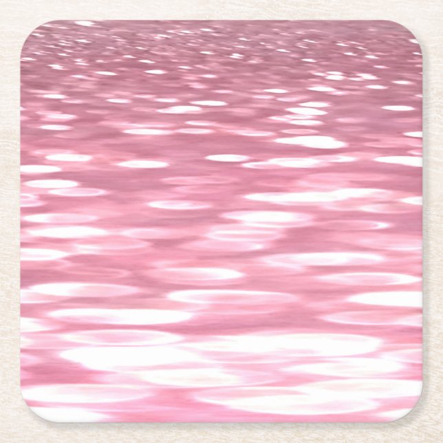 Abstrakt nr 3: Rosa shimmer Underlägg Papper Kvadrat (Framsidan)