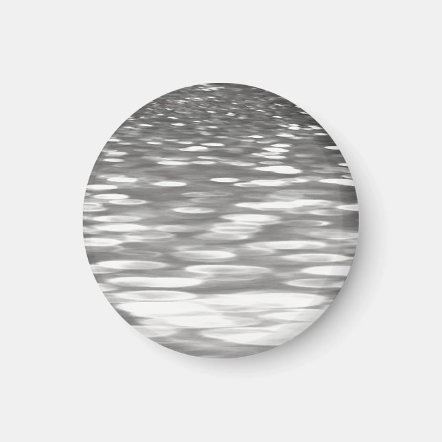 Abstrakt nr 3: Silver grått shimmer Magnet (Framsidan)