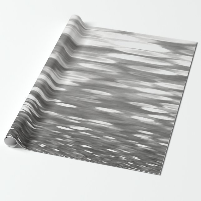 Abstrakt nr 3: Silver grått shimmer Presentpapper (Utrullad)