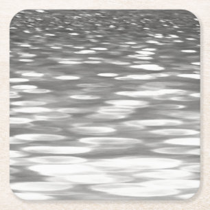 Abstrakt nr 3: Silver grått shimmer Underlägg Papper Kvadrat