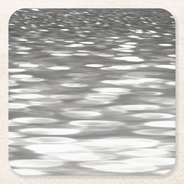 Abstrakt nr 3: Silver grått shimmer Underlägg Papper Kvadrat (Framsidan)