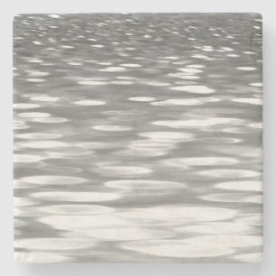 Abstrakt nr 3: Silver grått shimmer Underlägg Sten
