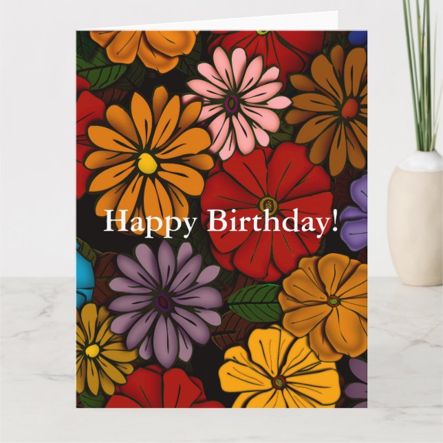 Abstrakt nr 421 Grattis på födelsedagen! Kort (Framsida)