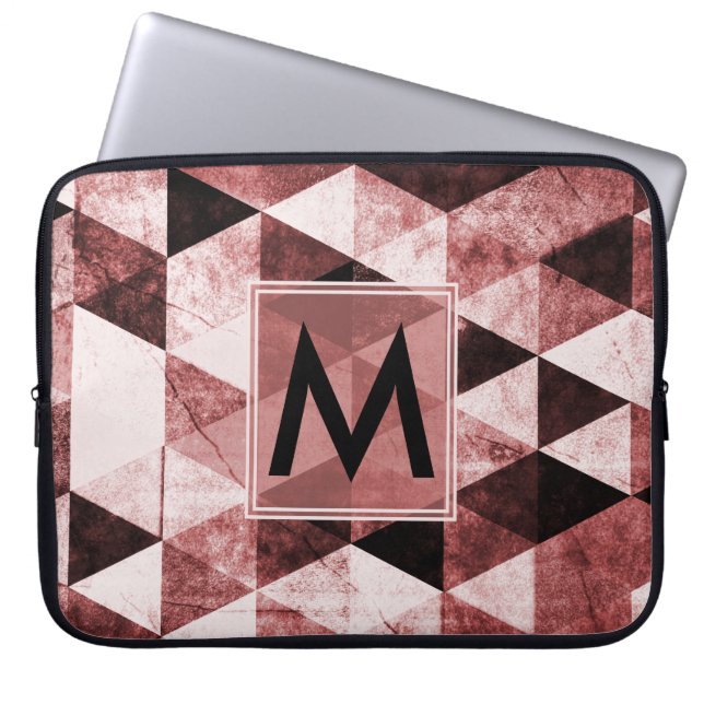 Abstrakt nr 490 Monogrammed Laptop Sleeve (Framsidan)